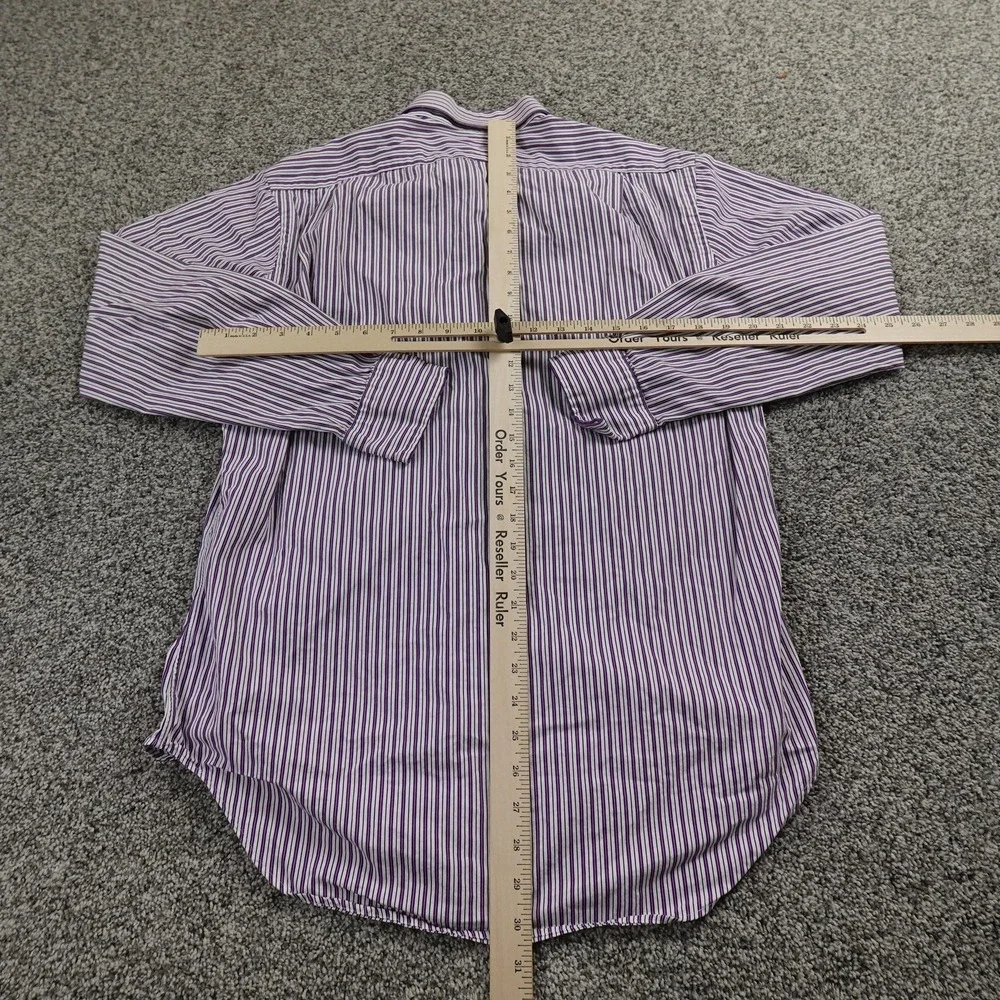 VTG Polo Ralph Lauren Shirt‎ Mens 15.5 32/33 M Purple Regent Long Sleeve Dress